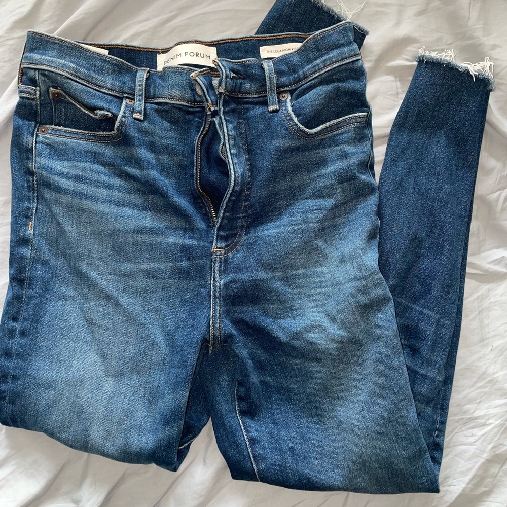 Denim Forum The Lola High Rise Skinny Crop